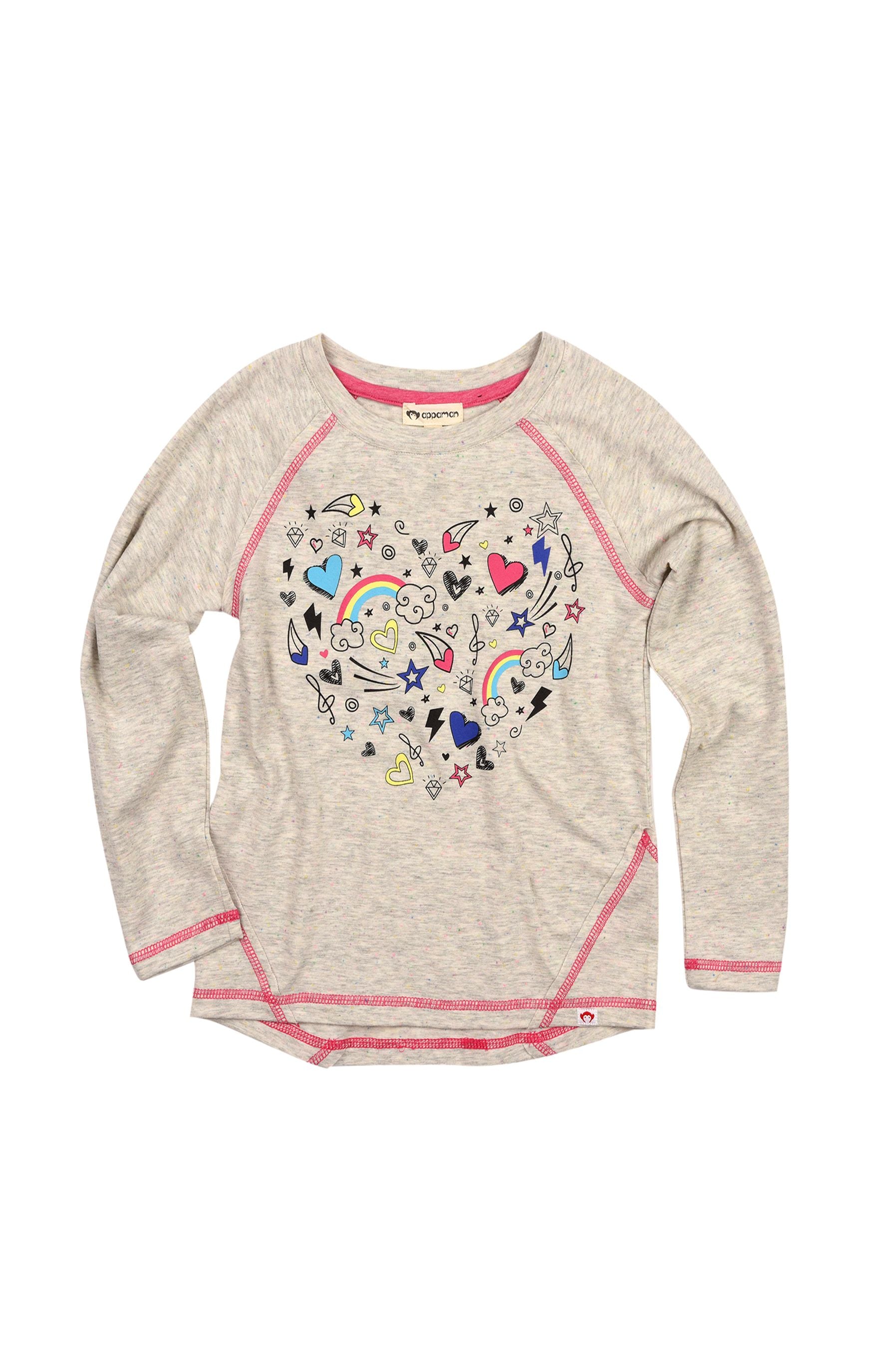 Heather Emoji Heart L/S Tee – Mon Ami Bham