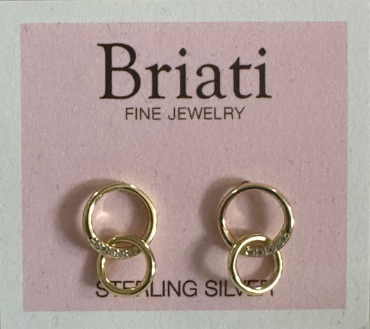 Gold Double Ring Earrings