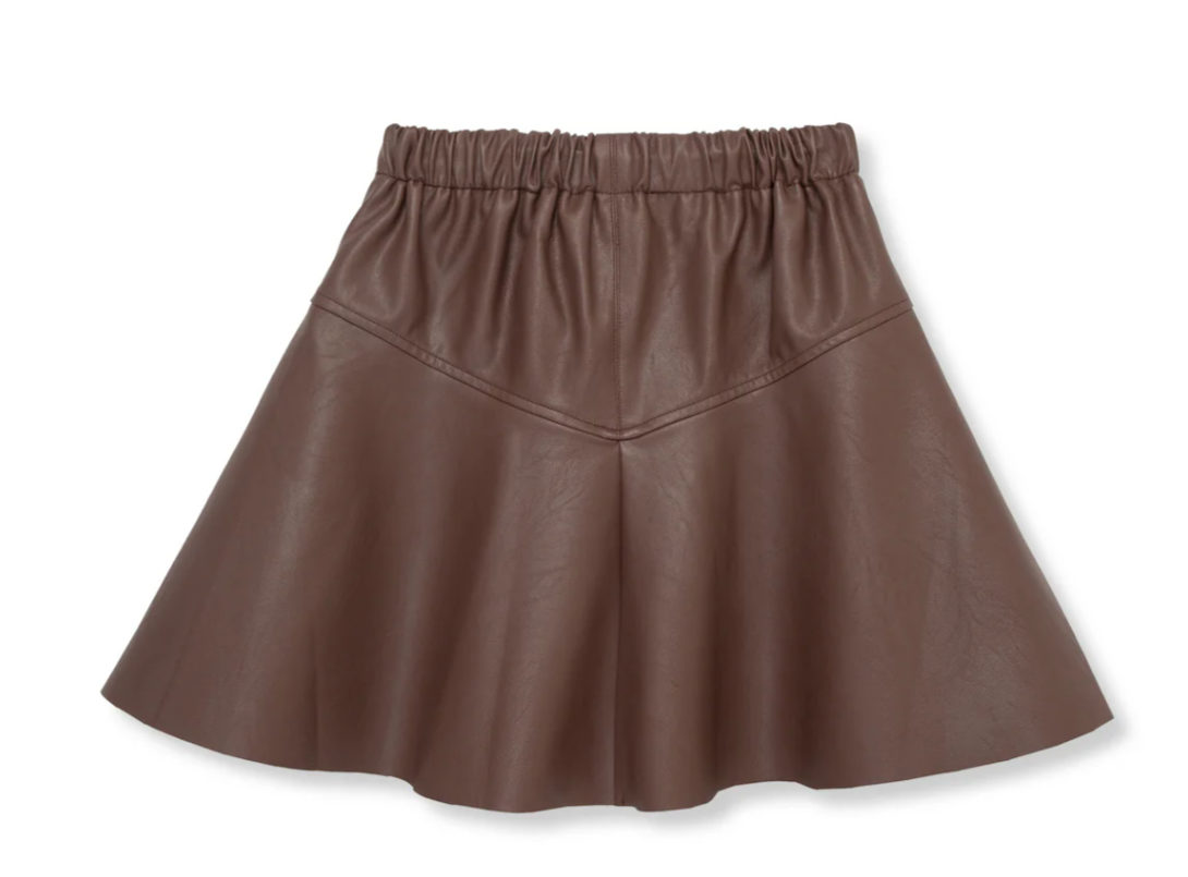 Brown Pleather Skirt