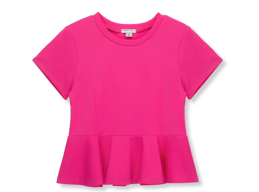 Dark Pink Peplum Top