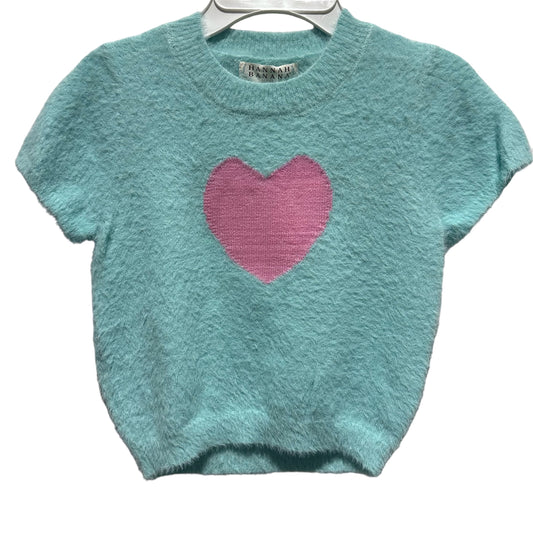 Aqua Heart Fuzzy Sweater