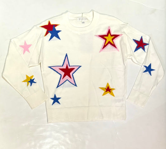 Ivory Multicolor Star Sweater