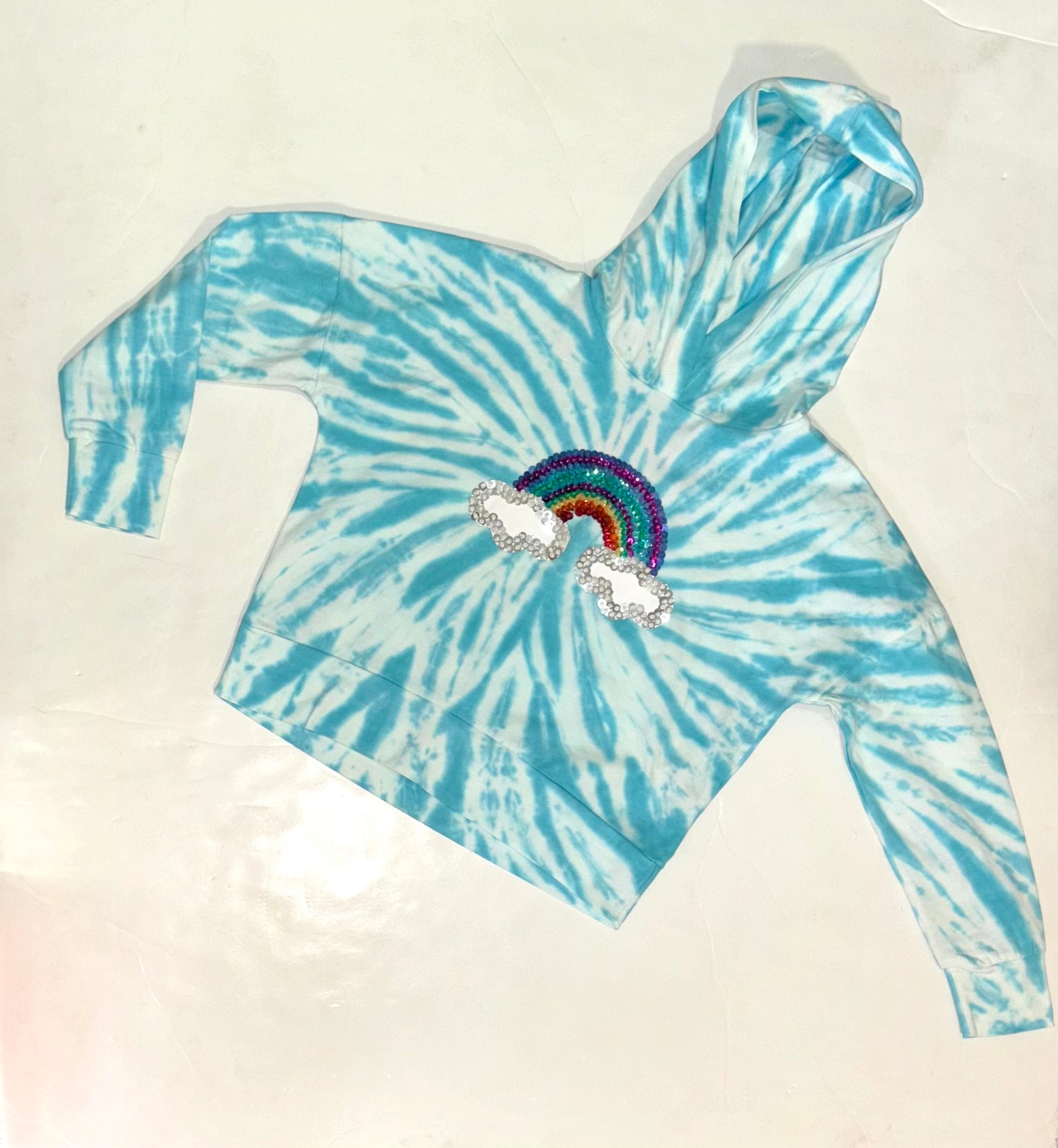 Blue Burst Rainbow Hoodie