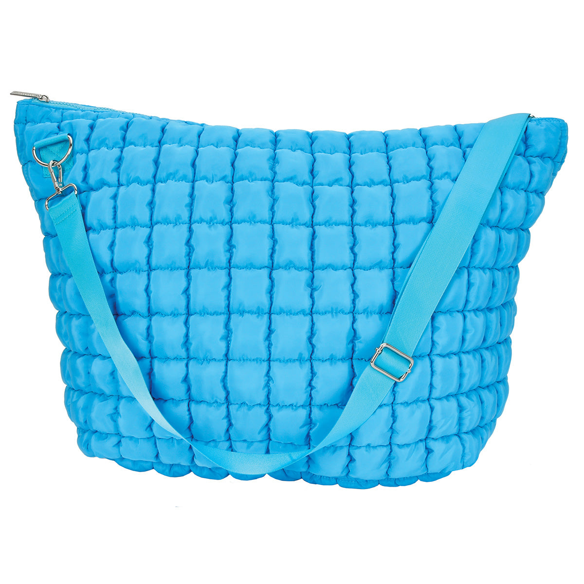 Bright Blue Puffy Weekender Bag