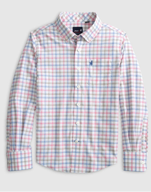 Hauser Pink & Navy Button Down