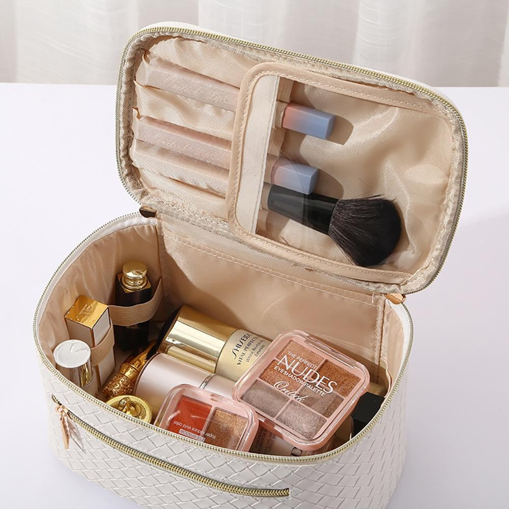 Lavendar Leather Travel Makeup Case