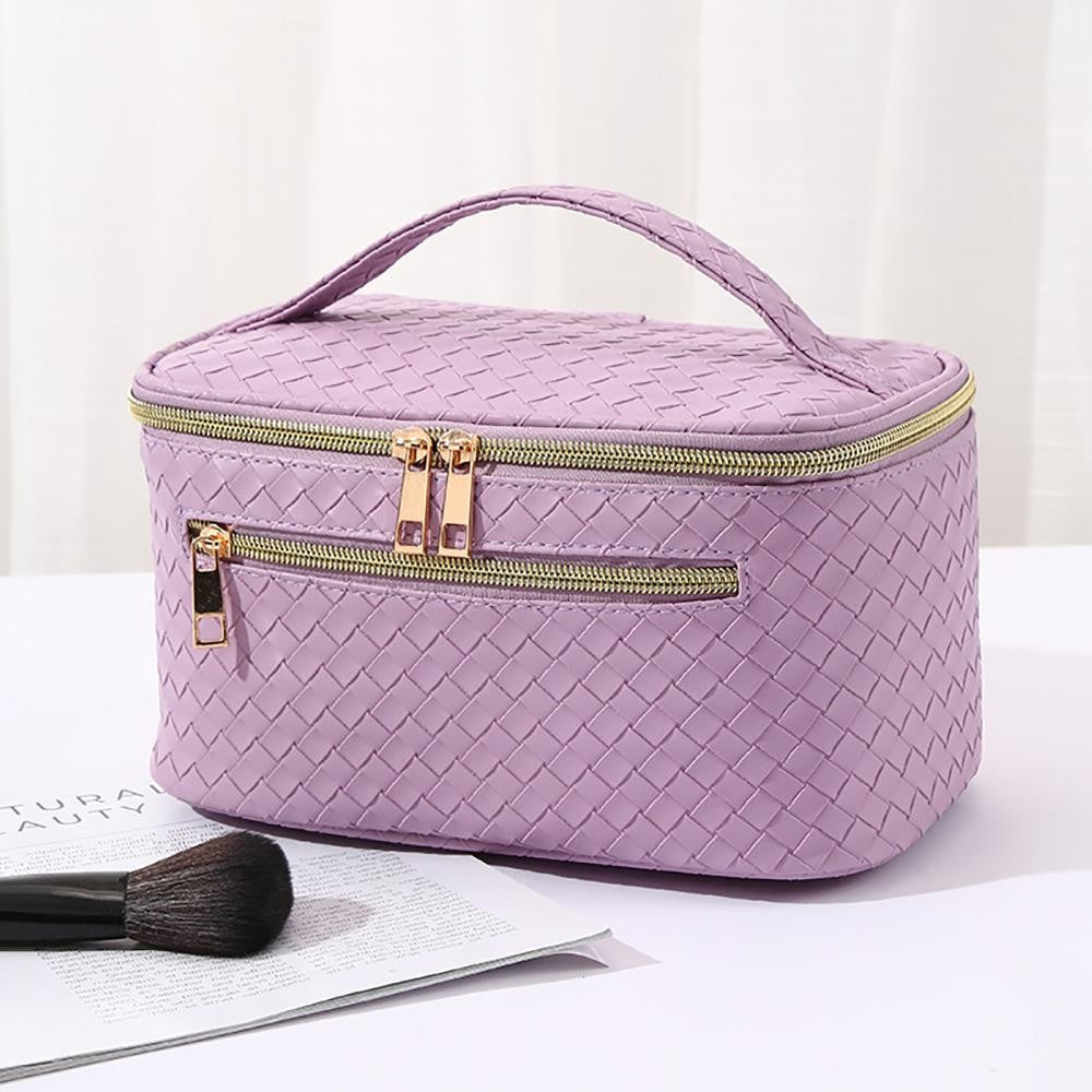 Lavendar Leather Travel Makeup Case