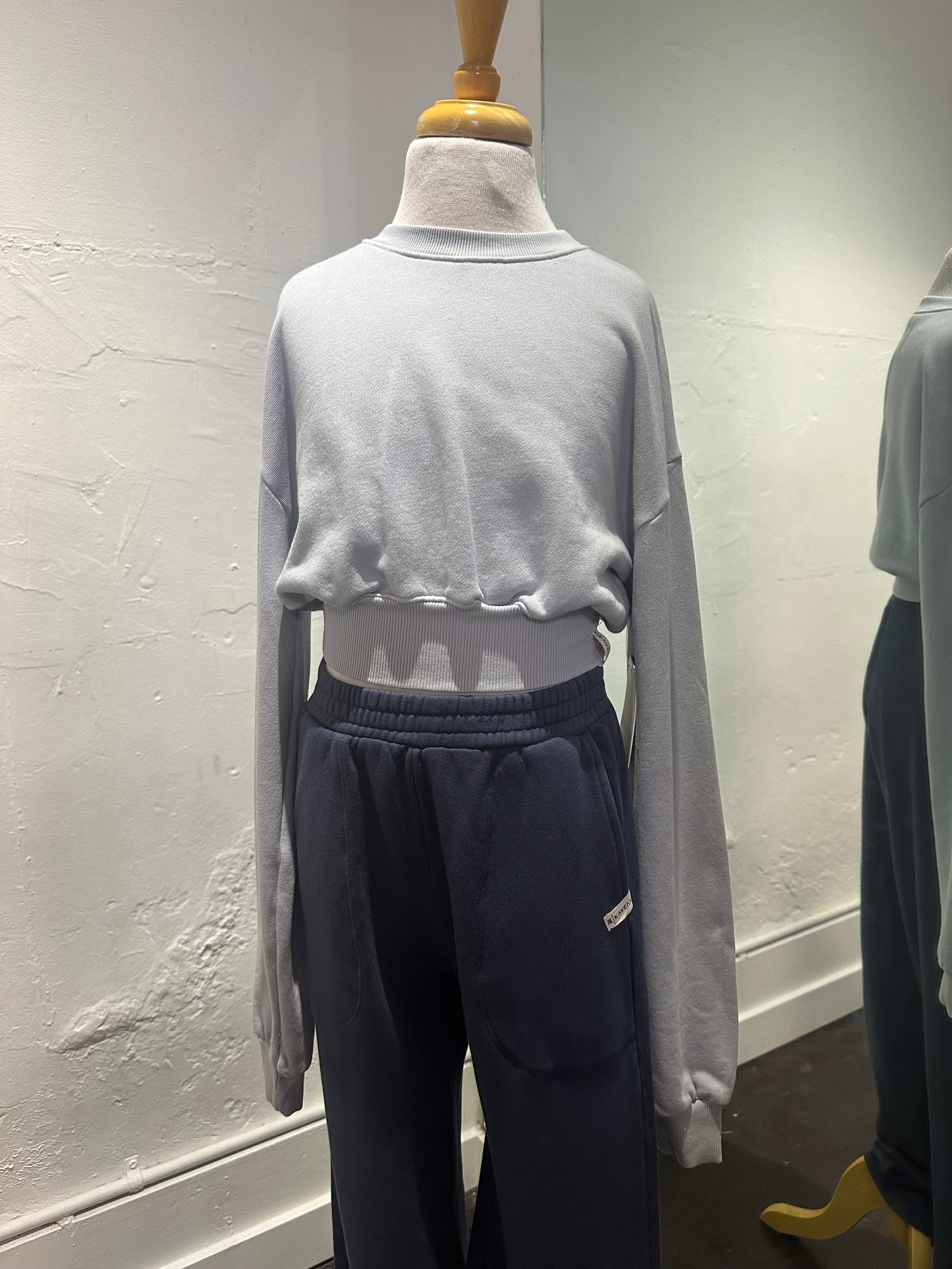 Sliver Blue Cropped sweatshirt