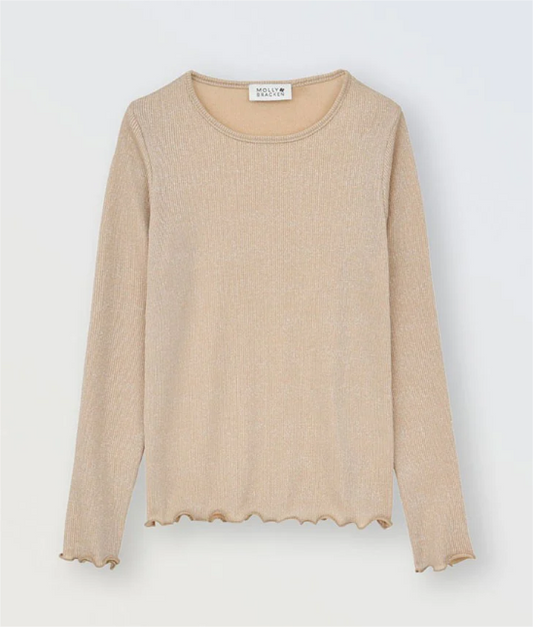 Golden Beige Iridescent Jersey Top