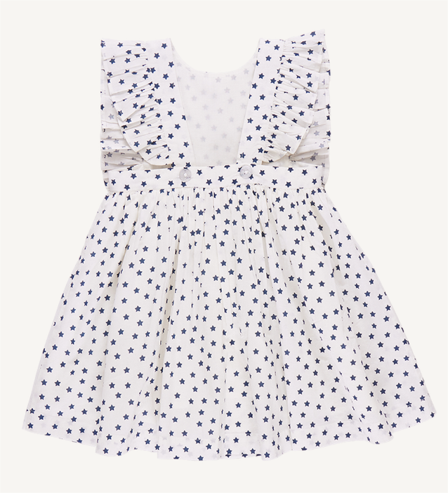 Marceline Dress - Cream Ditsy Stars