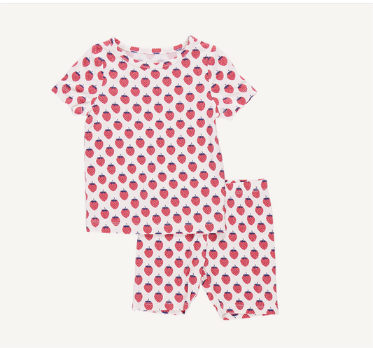 Petite Strawberries Bamboo PJ Set