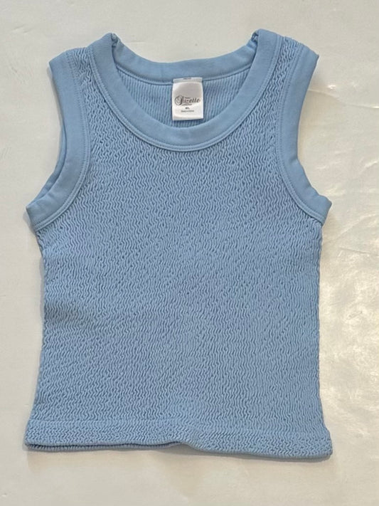 Chambray Blue Smocked Tank