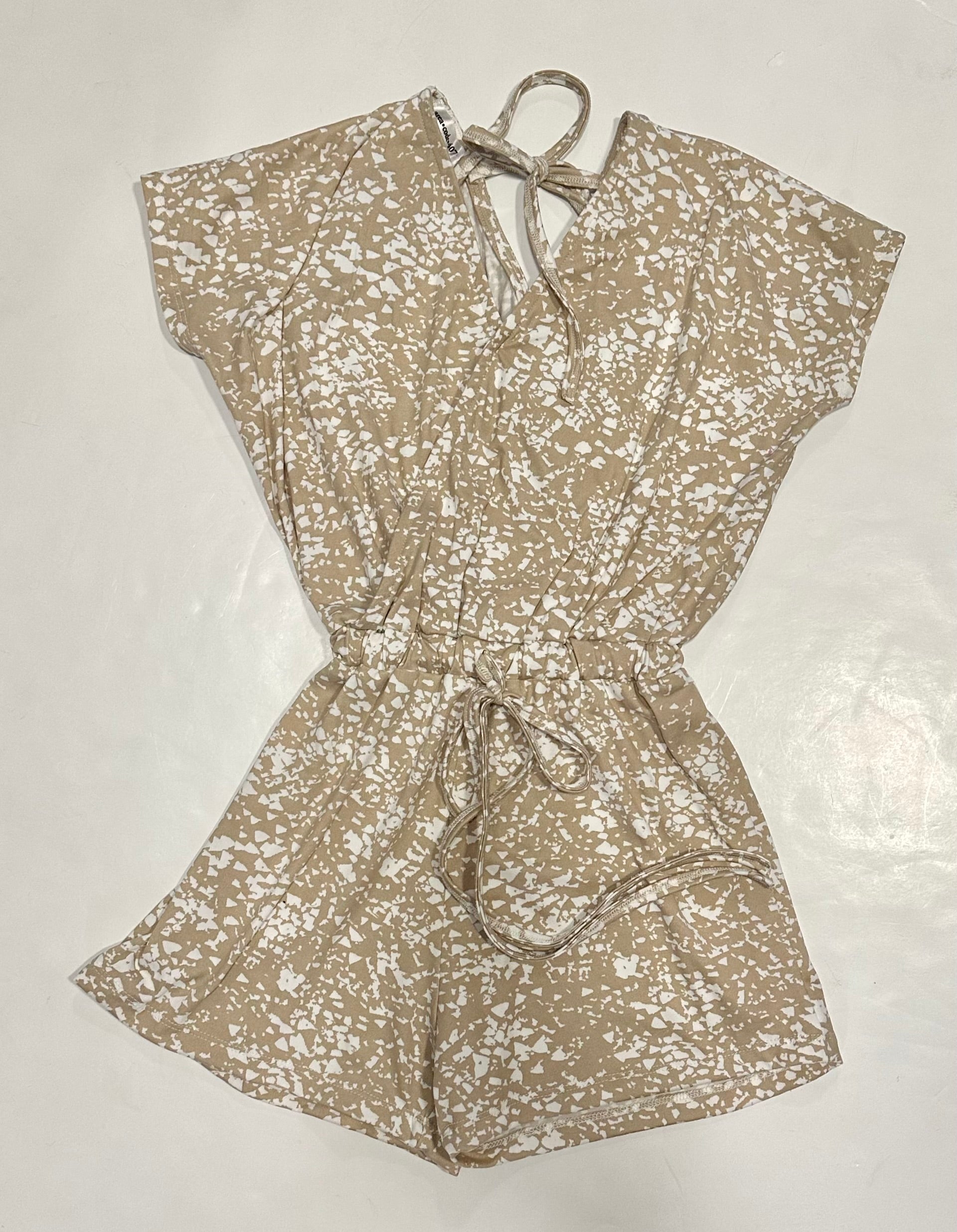 Tan Ivory Crossover Romper