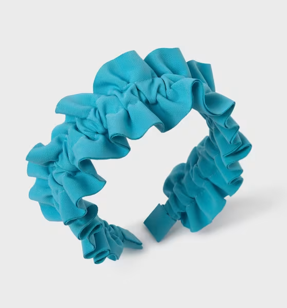 Turquoise Ruffled Crepe Headband