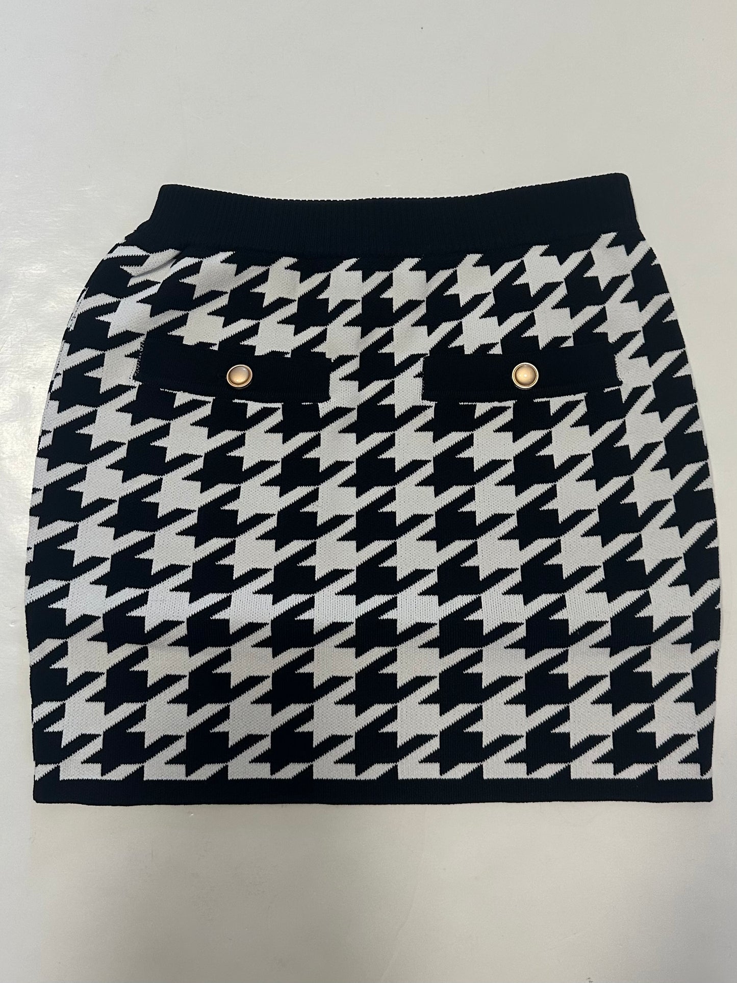 Black & White Houndstooth Skirt