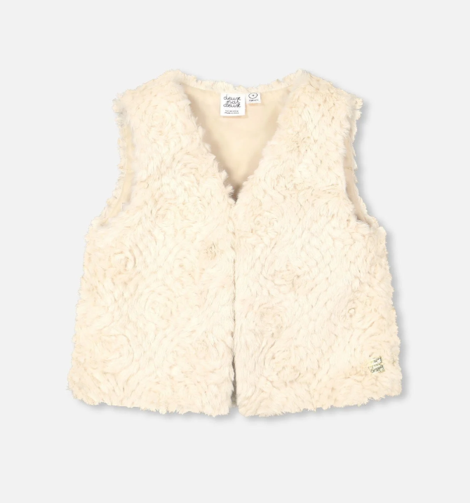 Off White Faux Fur Vest