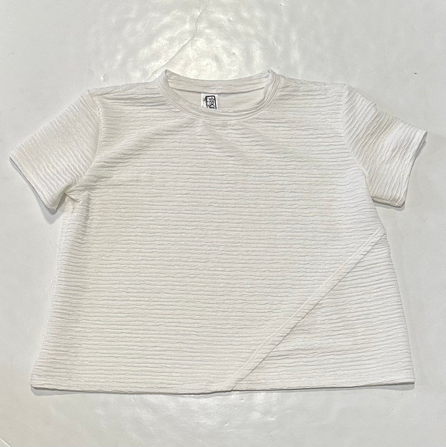 White Crinkle Boxy Tee