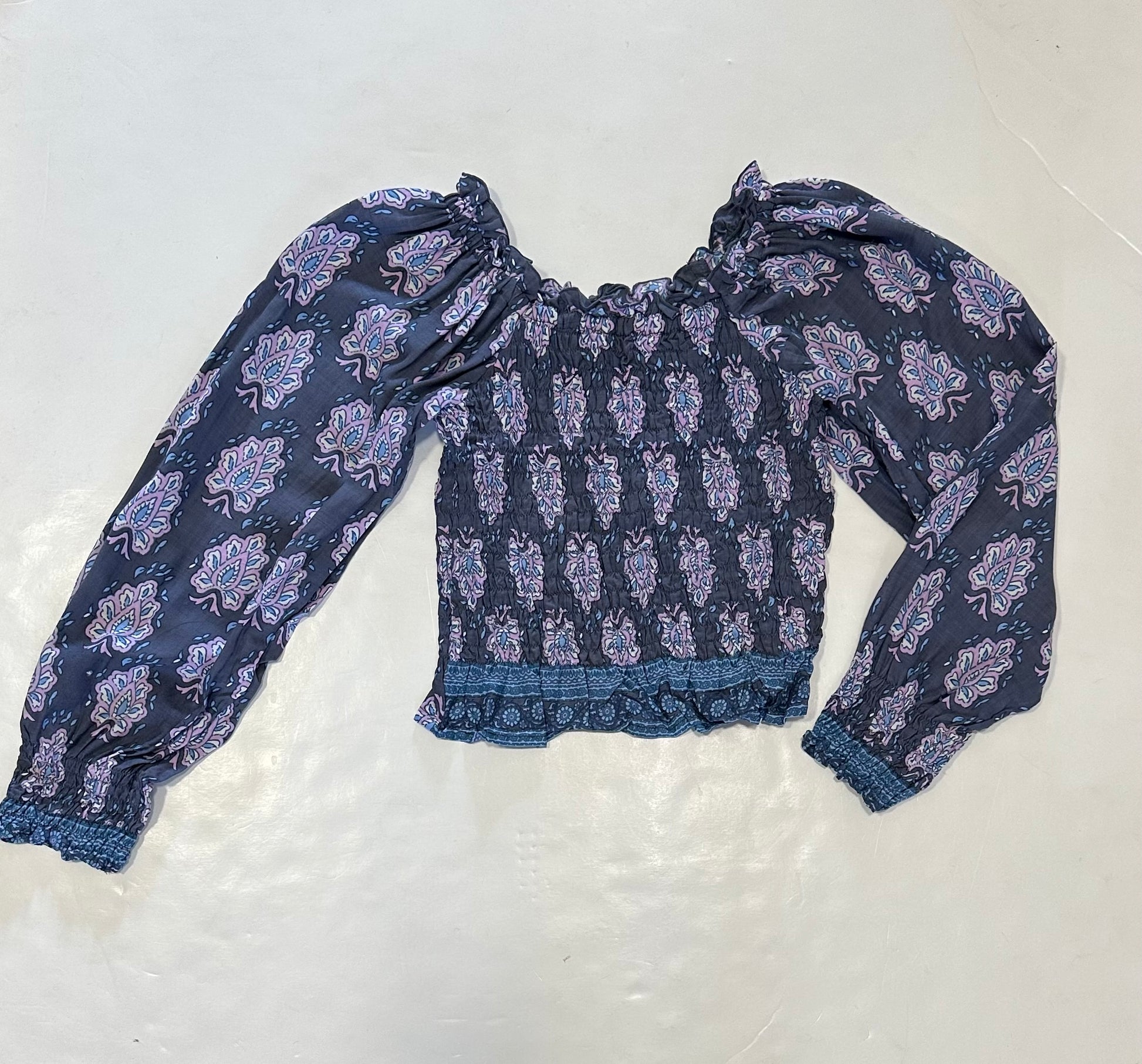 Lapis Smocked Maren Top