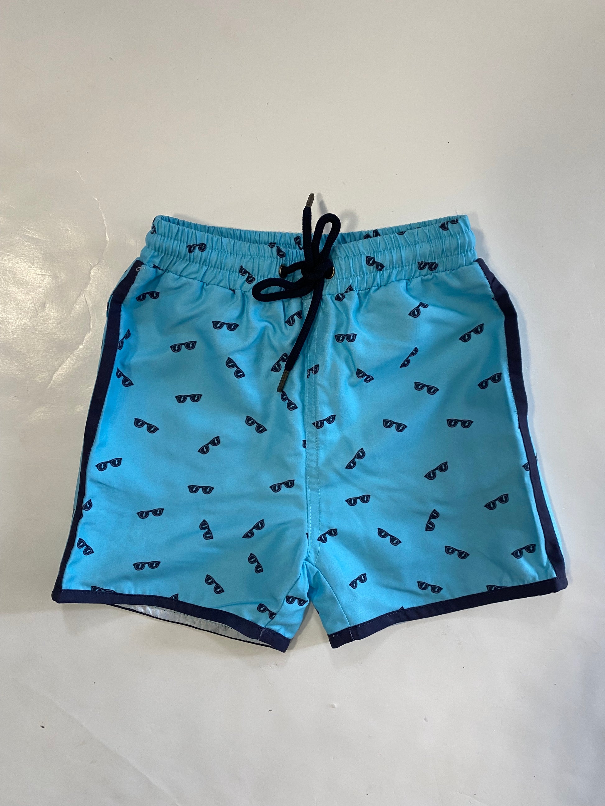 Navy Sunglasses Swim Trunks