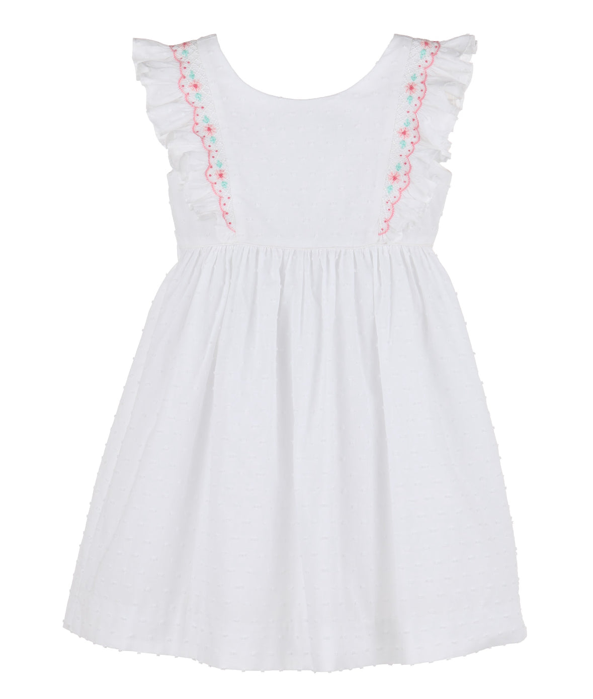 White Dotted Smock Dress