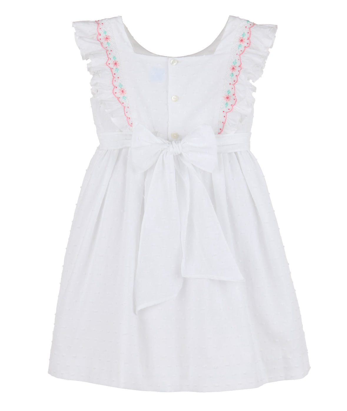 White Dotted Smock Dress