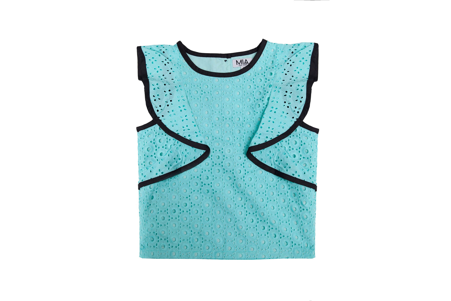 Aqua Eyelet Top