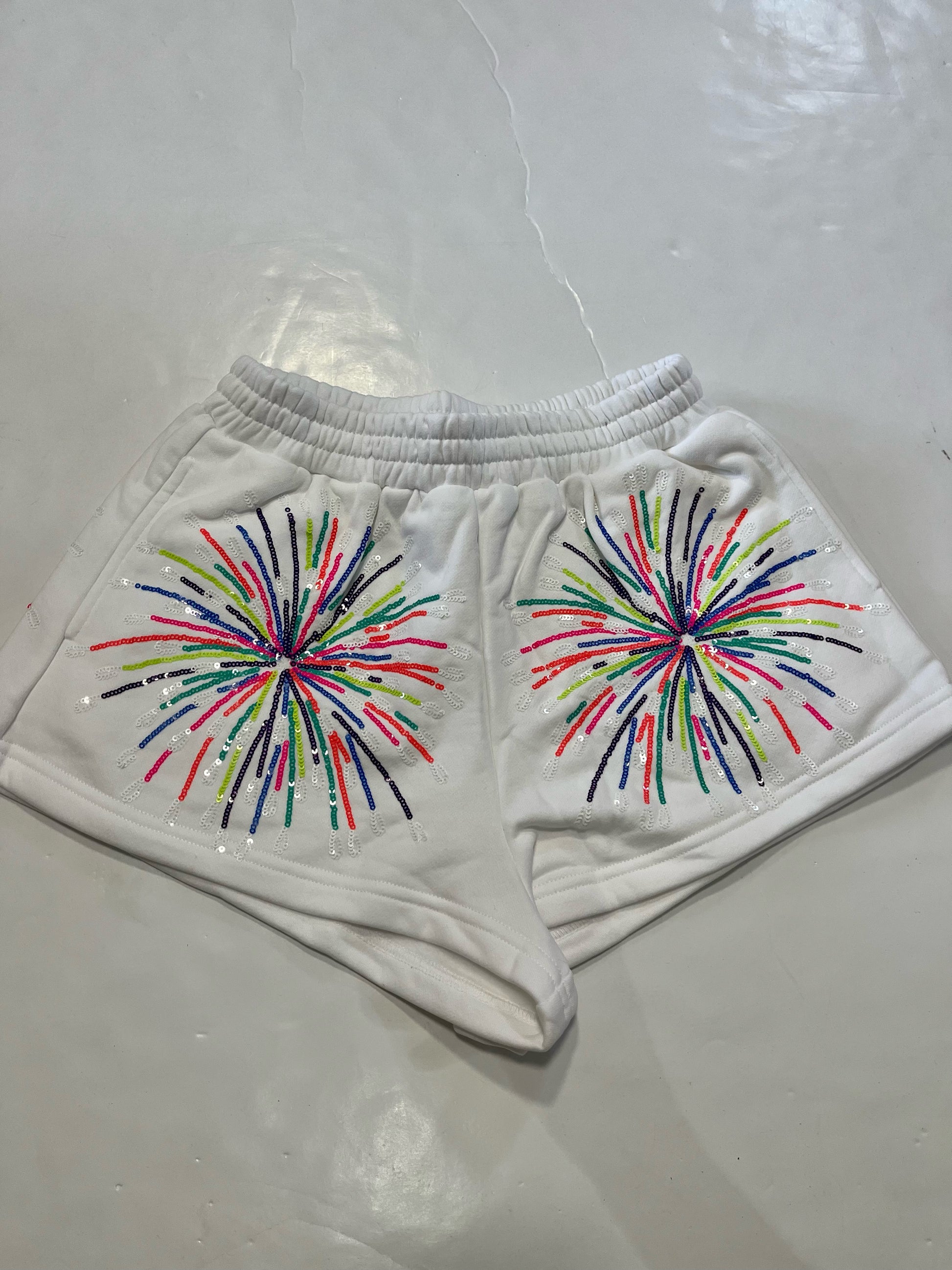 Multi White Fireworks Shorts