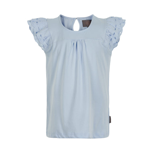 Light Blue Eylet Cap Sleeve